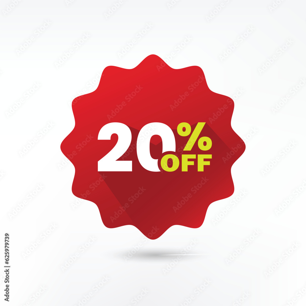 Sale of special offers. Discount with the price is 20%. Discount offer price label, symbol for advertising campaign in retail, 20% sale promotion flat icon Sale of special offers. Discount with the price is 20%. Discount offer price label, symbol for advertising campaign in retail, 20% sale promotion flat icon