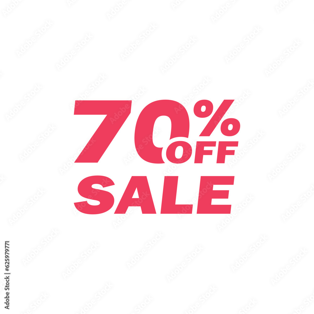 70 percent price off icon, label or tag for sale. Discount badge or sticker design.