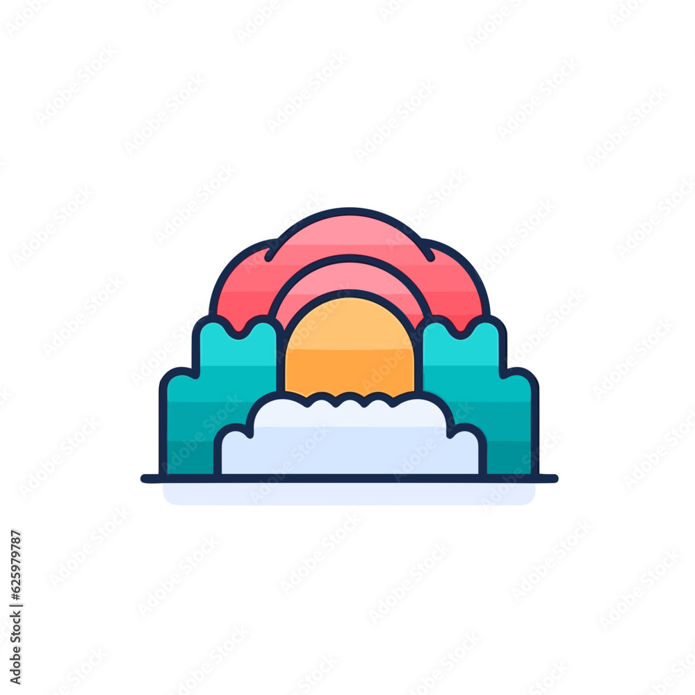 Waterfall Icon. 2D Linear Vector. Crisp & Minimal. Iconography. Waterfall Icon. 2D Linear Vector. Crisp & Minimal. Iconography.