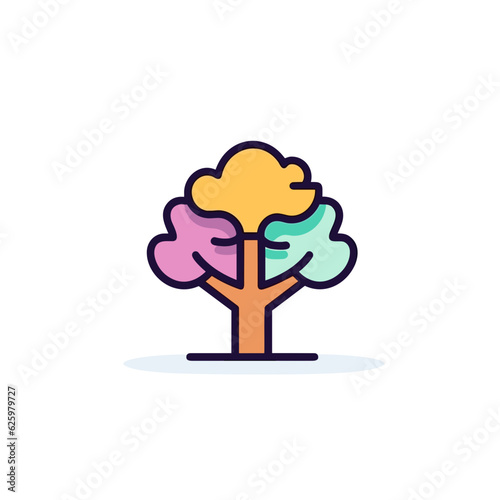 Tree Icon. 2D Vector Illustration.