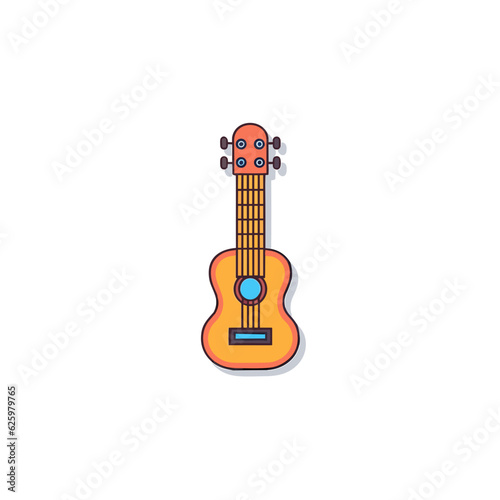 Ukulele Icon on White Background. Vector Illustration.
