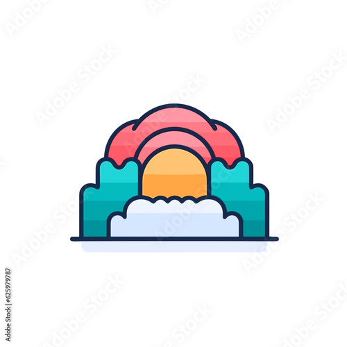 Waterfall Icon. 2D Linear Vector. Crisp & Minimal. Iconography.