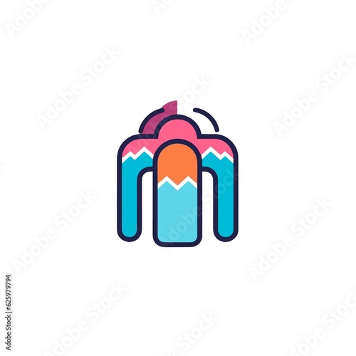 Waterfall Icon. 2D Linear Vector. Crisp & Minimal. Iconography.