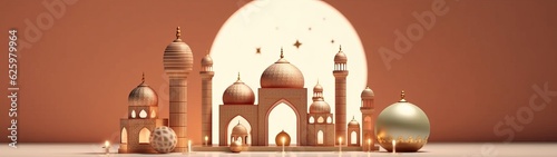 Islamic holiday banner illustration