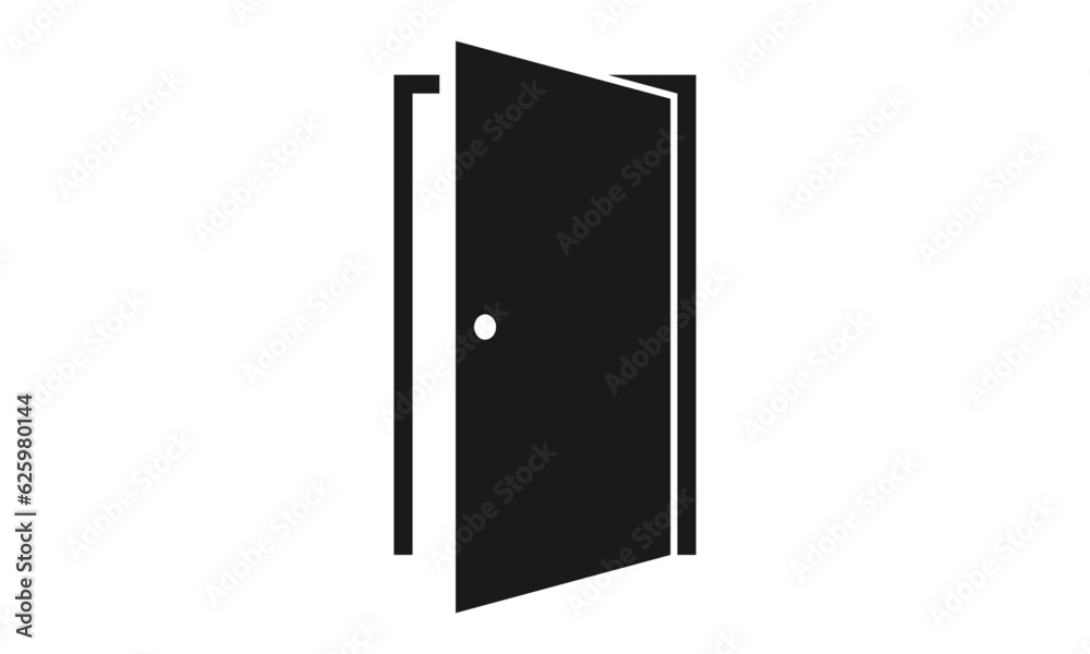 Open door vector icon, exit symbol. Flat sign illustration for web or mobile app Open door vector icon, exit symbol. Flat sign illustration for web or mobile app