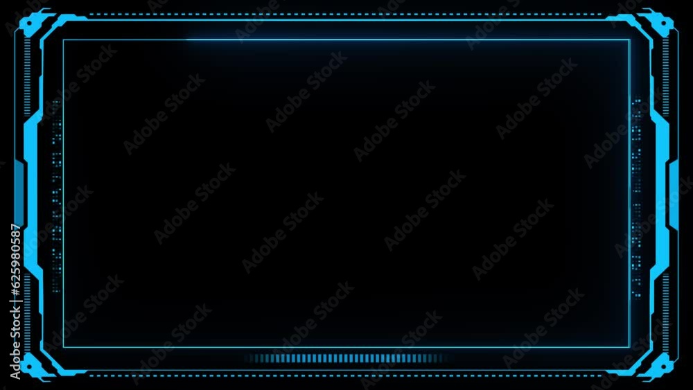 Hud Frame Digital Technology Sci-fi Frame Interface. HUD concept design of frame with brackets, equalizers, data, futuristic elements. overlay template futuristic cyber frame and technology concept