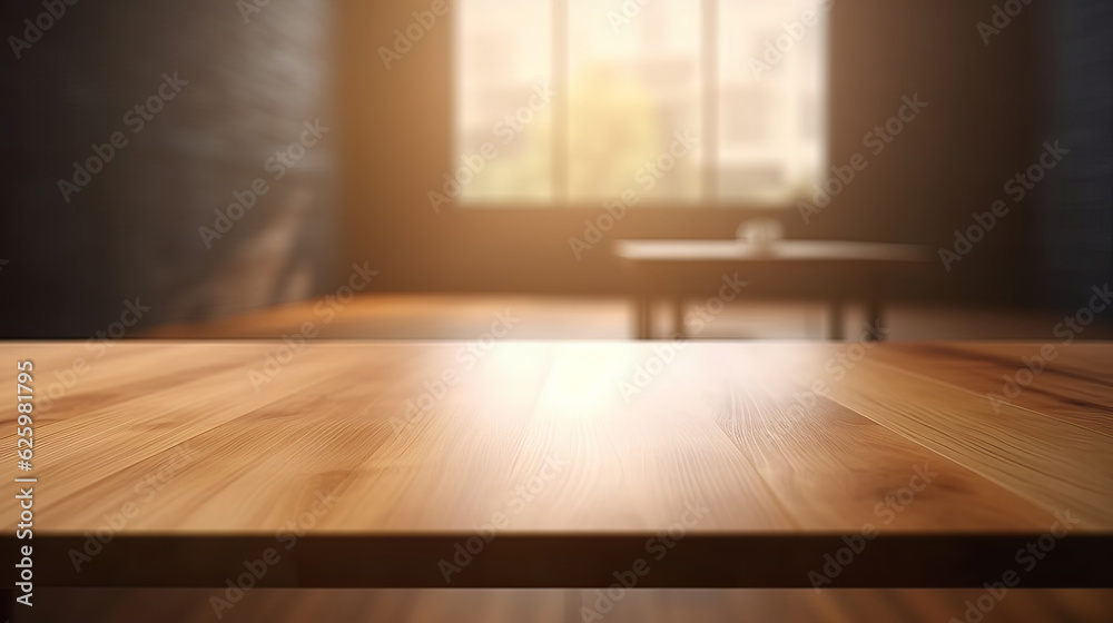 Empty table top good for product display Empty table top good for product display