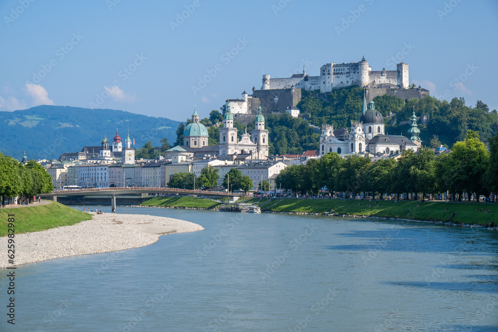 City of Salzburg, Austria, with Fortress Hohensalzburg