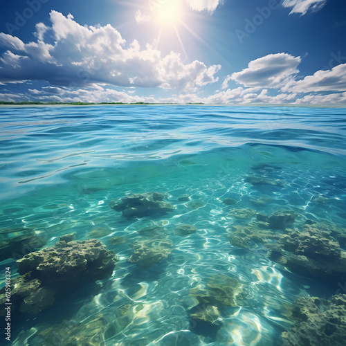 Emerald Waters: Breathtaking Ocean Landscape underwater view © Artur Zotov