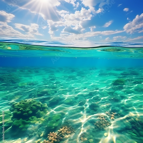 Emerald Waters: Breathtaking Ocean Landscape underwater view