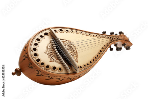 Bandola: Plucked Lute from Cuba - Musical Instrument Isolated on Transparent Background. AI