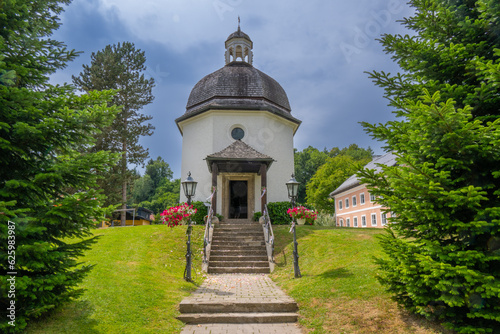 The Silent Night Chapel in the Village of Oberndorf near Salzburg. A monument to the Christmas carol 