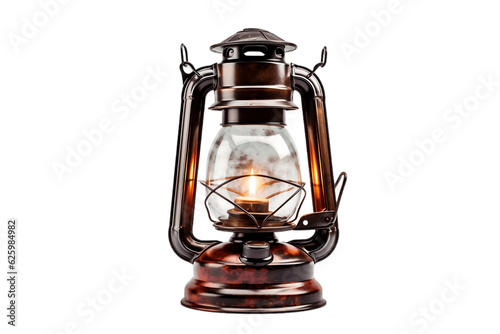 Old Oil Lamp Isolated on Transparent Background. AI