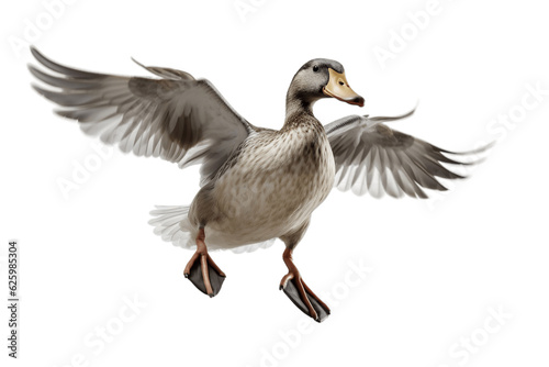 Side View of Running Duck on Transparent Background. AI