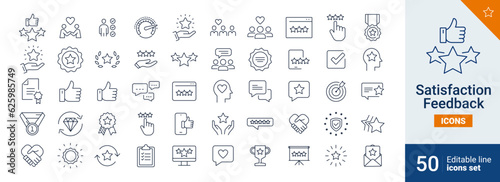 Satisfaction feedback icons Pixel perfect. review,client,application, ...