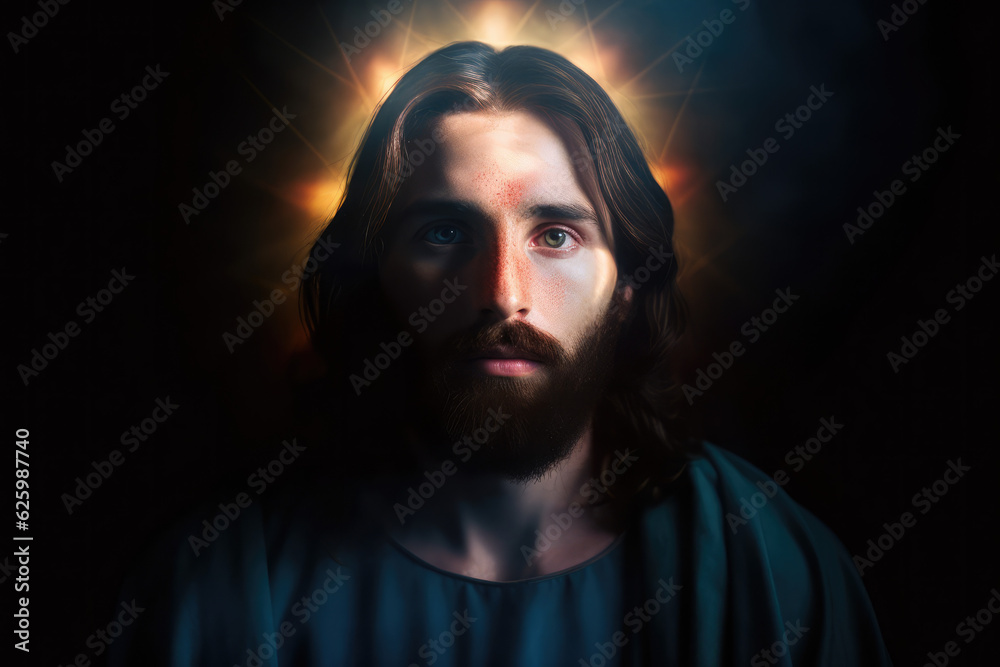 portrait of Jesus, savior of mankind, generative AI portrait of Jesus, savior of mankind, generative AI