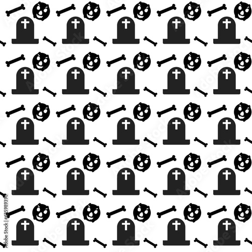 Halloween vector cartoon seamless pattern. Background for wallpaper, wrapping, packing, and backdrop.