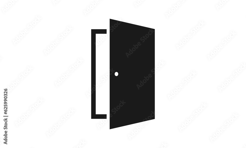 Open door vector icon, exit symbol. Flat sign illustration for web or mobile app Open door vector icon, exit symbol. Flat sign illustration for web or mobile app