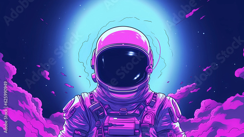 hand drawn cartoon spaceman illustration 