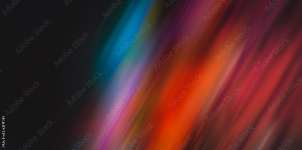 Gradient dark red blue black blurry striped colorful neon light traces abstract background banner