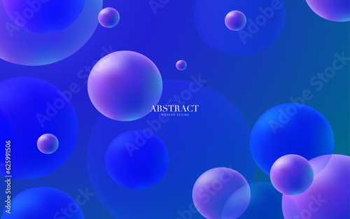 Abstract blue background with waves, Blue banner, blue background with bubbles