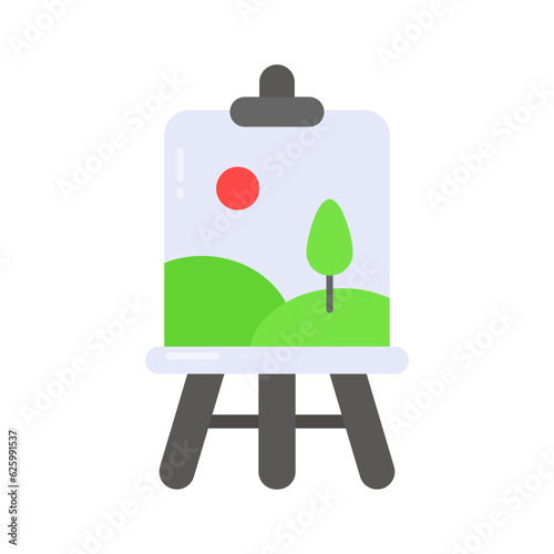 Landscape canvas painting vector in modern flat style, ready to use icon