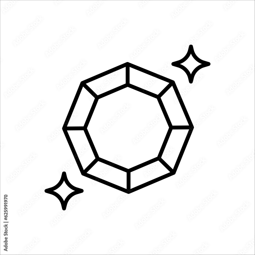 Diamond icon vector for web, computer and mobile app on white background Diamond icon vector for web, computer and mobile app on white background