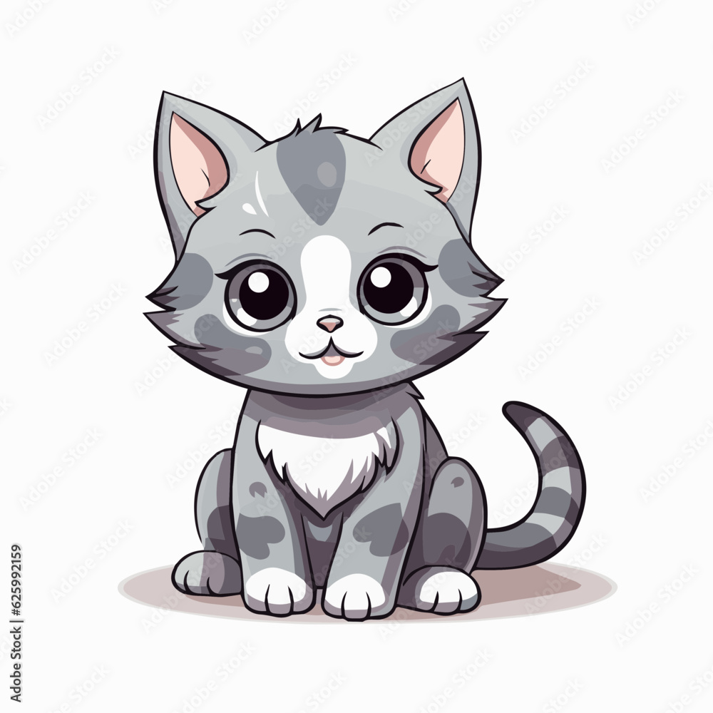 cat cartoon clipart vector white background