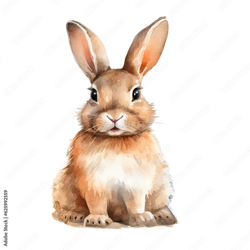 AI-Generated Illustration of a Rabbit- Watercolor Style AI-Generated Illustration of a Rabbit- Watercolor Style