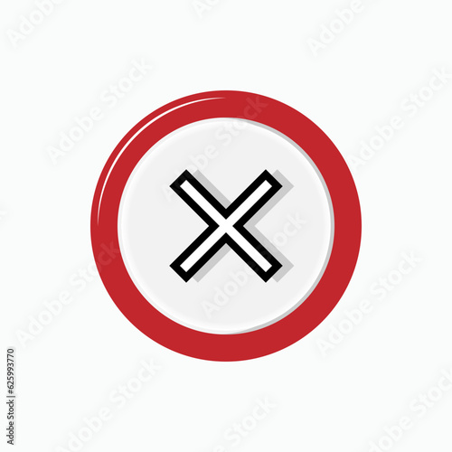Cross Mark Icon. Multiply, Prohibition Symbol for Design, Presentation, Website or Apps Elements - Vector. Logo Template.    