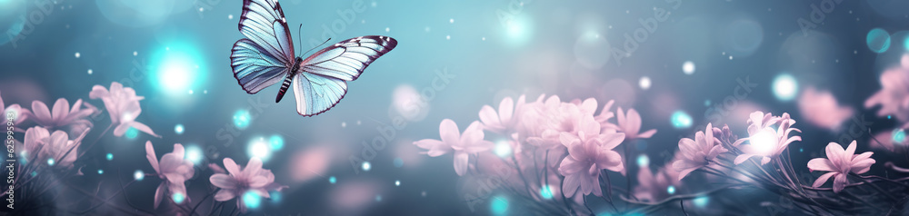 Fototapeta premium Generative AI: nature background banner