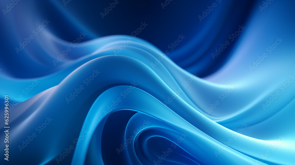 Fototapeta premium abstract blue wavy background, wallpaper for your design. Generative Ai.