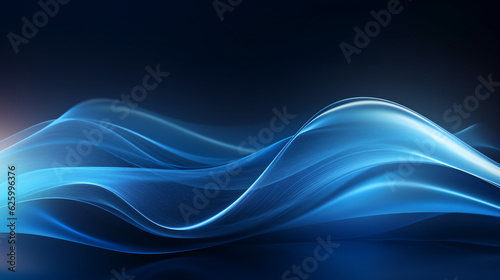 abstract blue wave background. Generative Ai. 