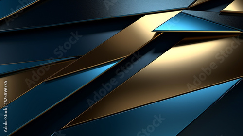 beautiful abstract background with gold and blue lines, smartphone wallpaper. Generative Ai. 