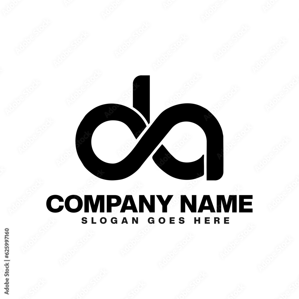 Letters D A, D&A joint logo icon Letters D A, D&A joint logo icon