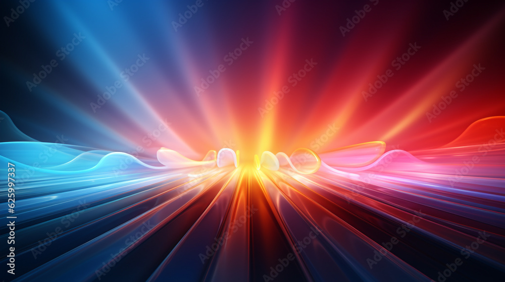 futuristic abstract background with rays. Generative Ai. 