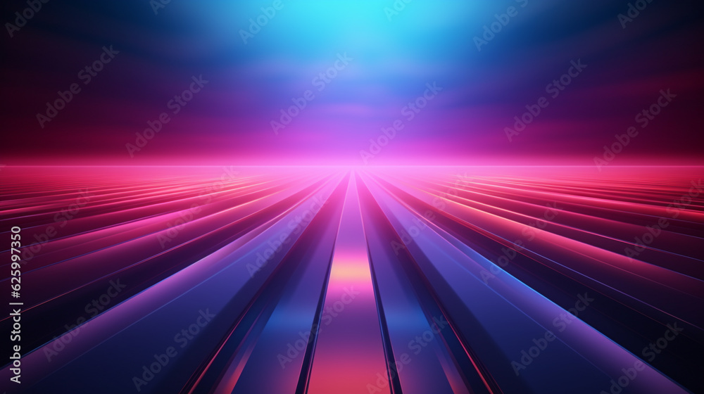 abstract background with rays in neon colors. Generative Ai. 