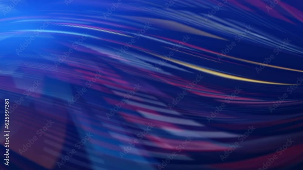 Blue and red lights blend in an abstract background, forming a fragmented, dark wave Blue and red lights blend in an abstract background, forming a fragmented, dark wave