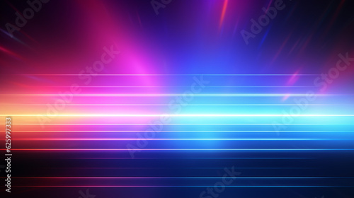 trendy abstract neon background with rays. Generative Ai. 