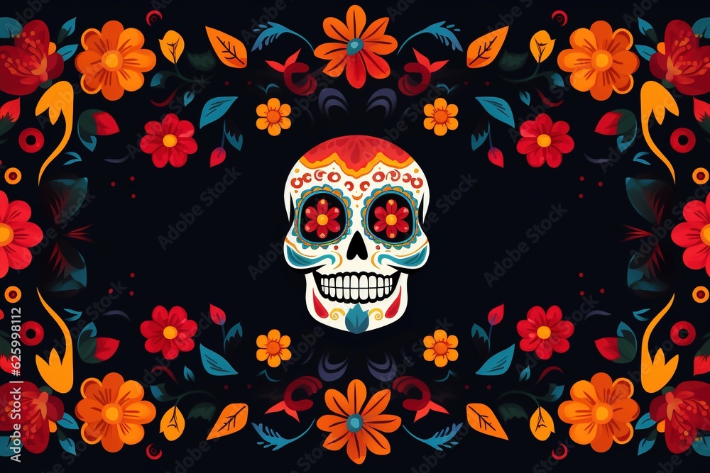 Dia de los Muertos banner, featuring intricate designs and space for personalized text. Made with Generative AI. Dia de los Muertos banner, featuring intricate designs and space for personalized text. Made with Generative AI.