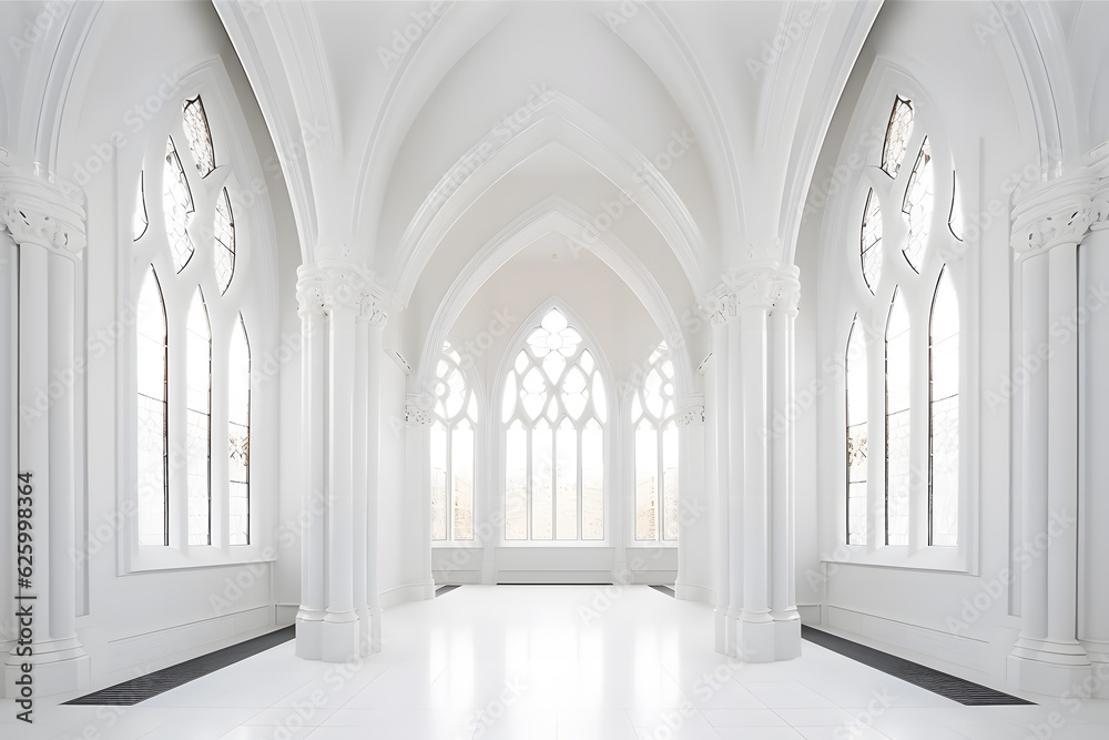 Fototapeta premium Abstract 3d white architecture interior for design, modern, contemporary, indoor