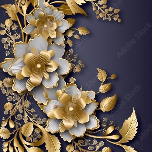 golden floral background