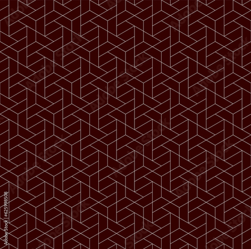 Vector seamless cubic hexagon pattern. Abstract geometric low poly background. Stylish grid texture.