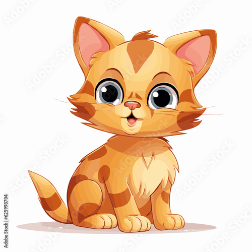 cat cartoon clipart vector white background