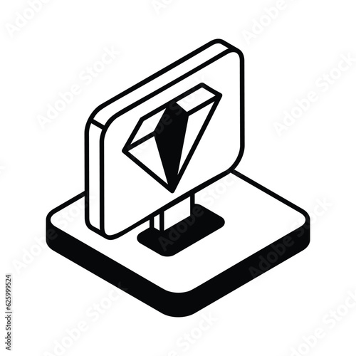 Diamound Icon vector stock illustration. photo