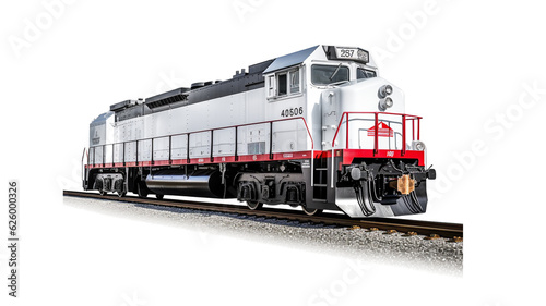 train on a railway on transparent background (png).