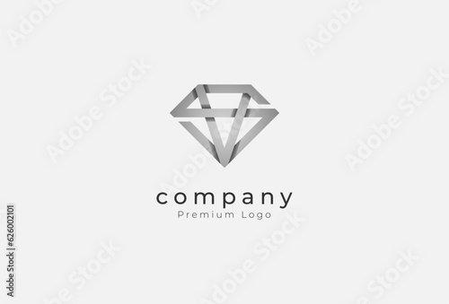 Abstract Initial letter SV or VS Diamond Logo Design, letter SW with diamond combination, vector illustration