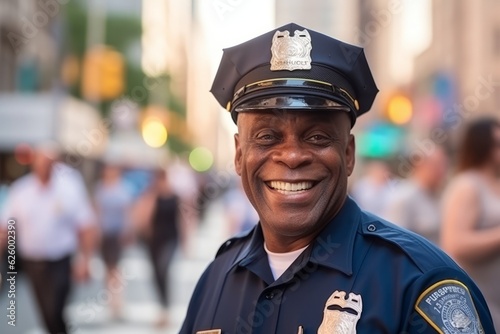 Print op canvas NYPD police officer in New York