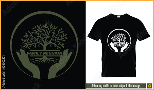 Family reunion tree hands roots vector t shirt.eps