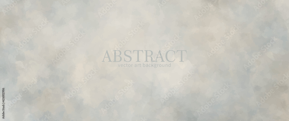 Vector watercolor art background. Old paper. Aged vintage watercolour texture for cover design, cards or banner. Pastel color illustration. Brushstrokes. Blue and beige grunge template for design.

